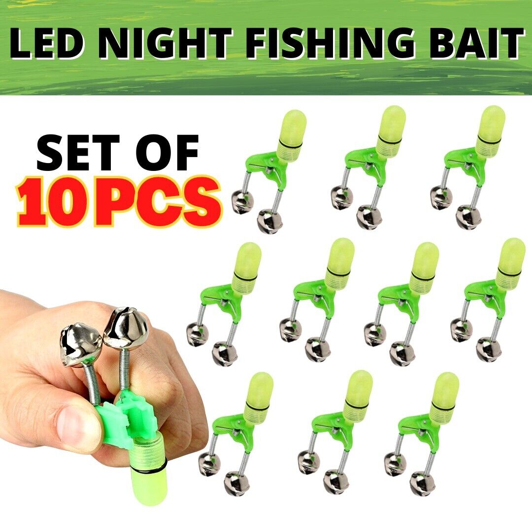 Fishing Rod Alarm Bell Clip, US shipping, USPS First Class Package, 2 Day Handling, 2-5 Day Shipping. LED Night Fishing Bait Bite Alarm Twin 2 Bells Light Rod Tip Clip Alert Ring by KTATMARKETING. Perfect For Night Fishing: Made of plastic clip and dual m