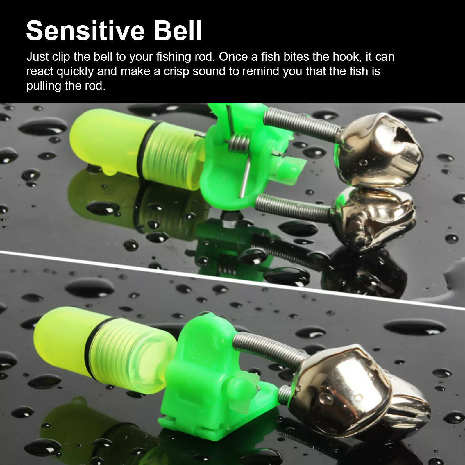 Fishing Rod Alarm Bell Clip, US shipping, USPS First Class Package, 2 Day Handling, 2-5 Day Shipping. LED Night Fishing Bait Bite Alarm Twin 2 Bells Light Rod Tip Clip Alert Ring by KTATMARKETING. Perfect For Night Fishing: Made of plastic clip and dual m