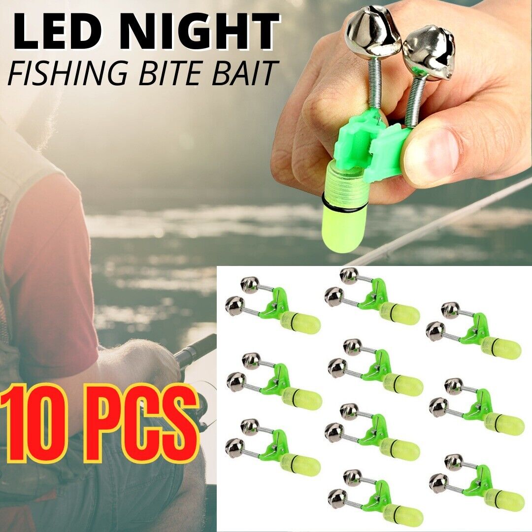 Fishing Rod Alarm Bell Clip, US shipping, USPS First Class Package, 2 Day Handling, 2-5 Day Shipping. LED Night Fishing Bait Bite Alarm Twin 2 Bells Light Rod Tip Clip Alert Ring by KTATMARKETING. Perfect For Night Fishing: Made of plastic clip and dual m