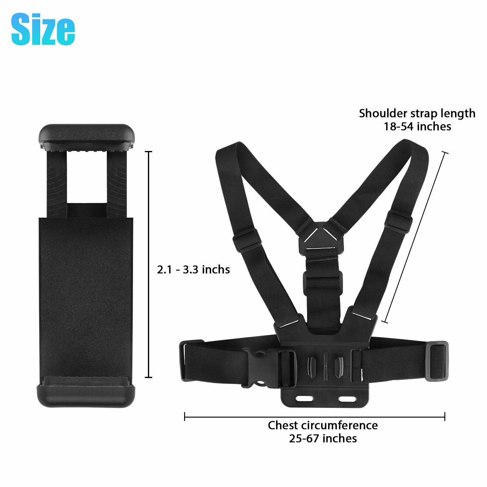 Phone Chest Harness Body Strap Mount. we ship only inside the US. USPS First Class Package. 2 Day Handling , 2-5 Day Shipping.

Chest Harness Body Strap Mount Accessories Adjustable for iPhone GoPro Android by KTATMARKETING

Wide Compatiblity: This Harnes