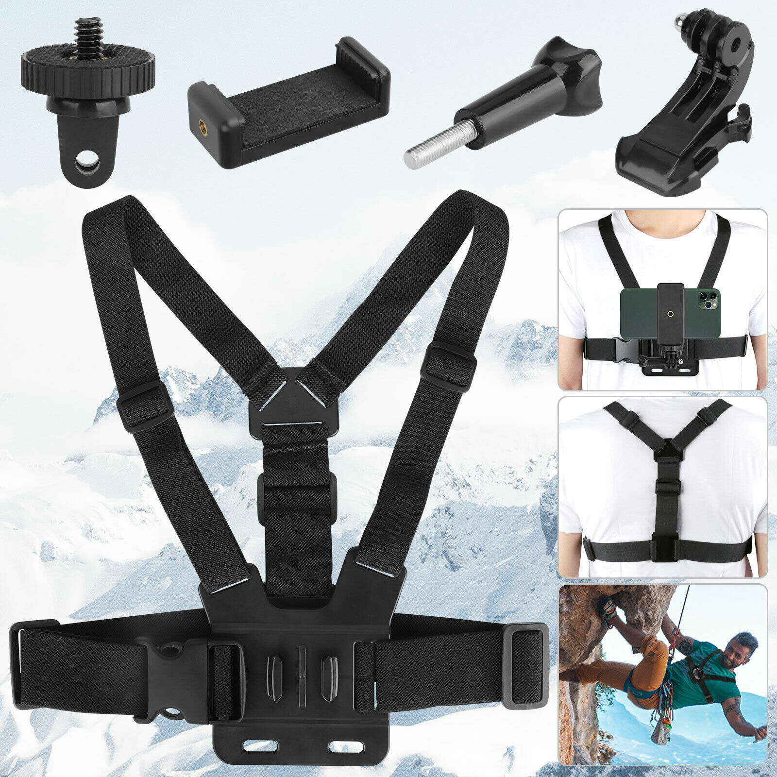 Phone Chest Harness Body Strap Mount. we ship only inside the US. USPS First Class Package. 2 Day Handling , 2-5 Day Shipping.

Chest Harness Body Strap Mount Accessories Adjustable for iPhone GoPro Android by KTATMARKETING

Wide Compatiblity: This Harnes