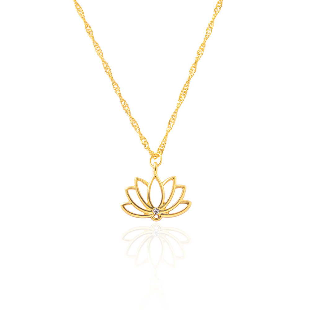 Title 6, Necklace Ornament Fashion Simple Lotus Hollow P...