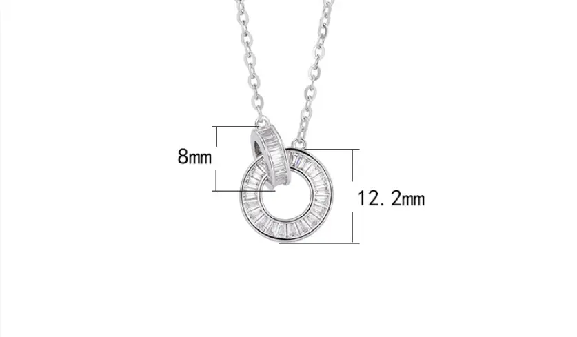 Minimalist Retro Diamonds Double Ring Clavicle Chain