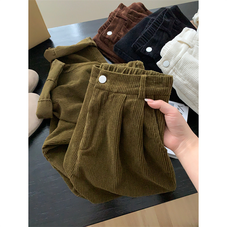 Title 1, Retro Corduroy Wide-Leg Pants, Loose Casual Str...