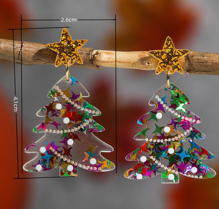 Title 1, Christmas Sweet Cartoon Design Bell Earrings