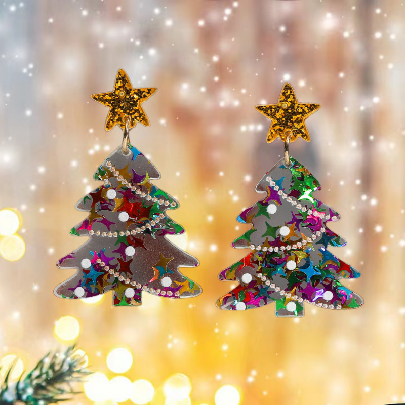 Title 5, Christmas Sweet Cartoon Design Bell Earrings