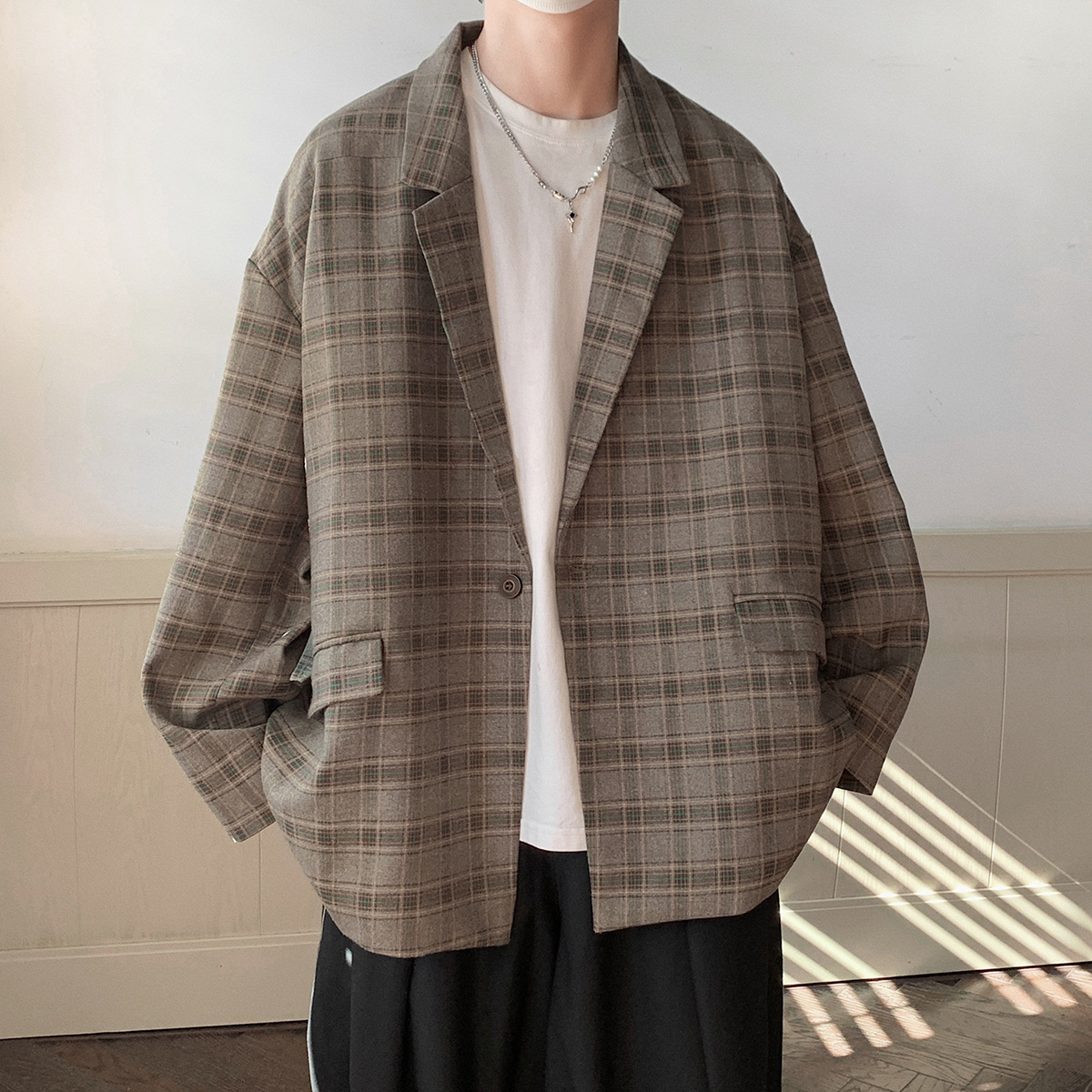 Повседневная свободная куртка в стиле ретро для мужчин