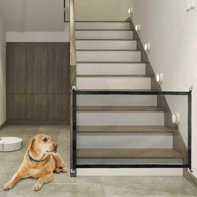 Pets Dog Cat Baby Safety Gate Mesh Fence Magic Portable Guard Net Stairs Doors - Shop at LoveMi