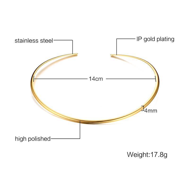 Title 1, Titanium Steel Gold Collar Electroplated 18K Go...