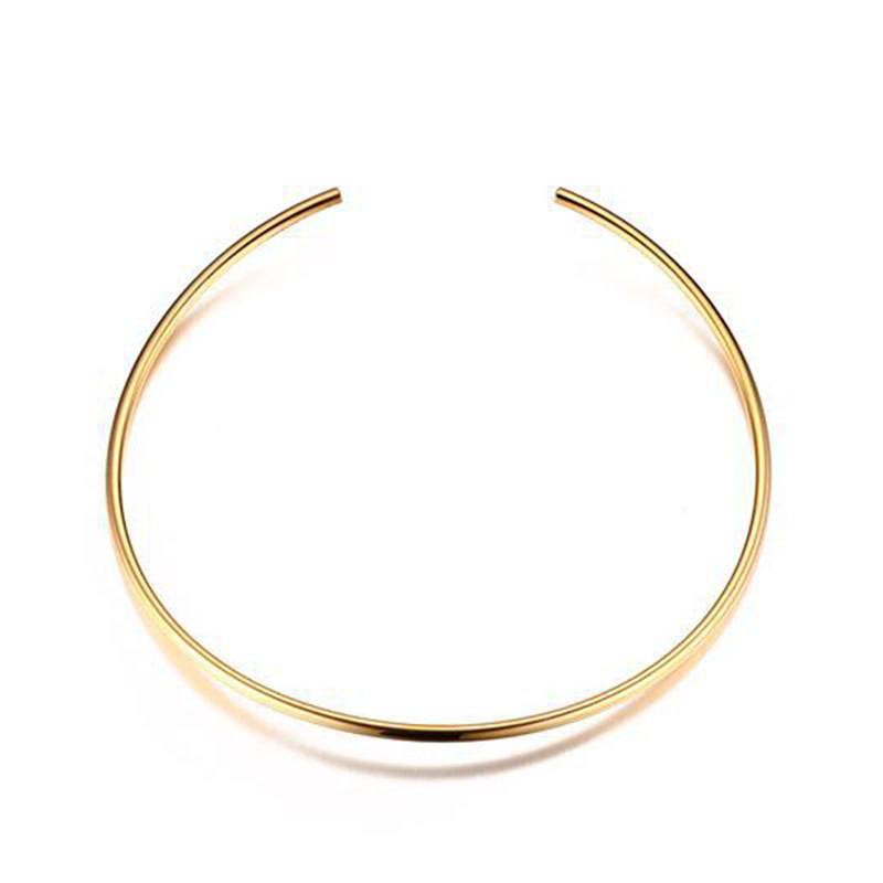 Title 5, Titanium Steel Gold Collar Electroplated 18K Go...