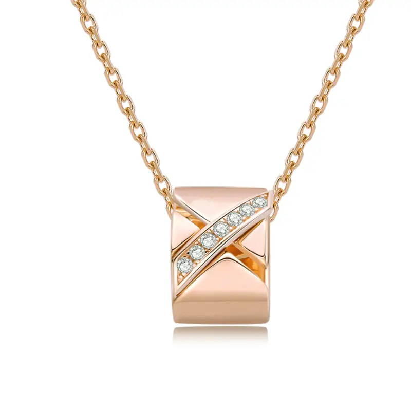 Diamond-studded Necklace Female S925 Silver Cross Fashion