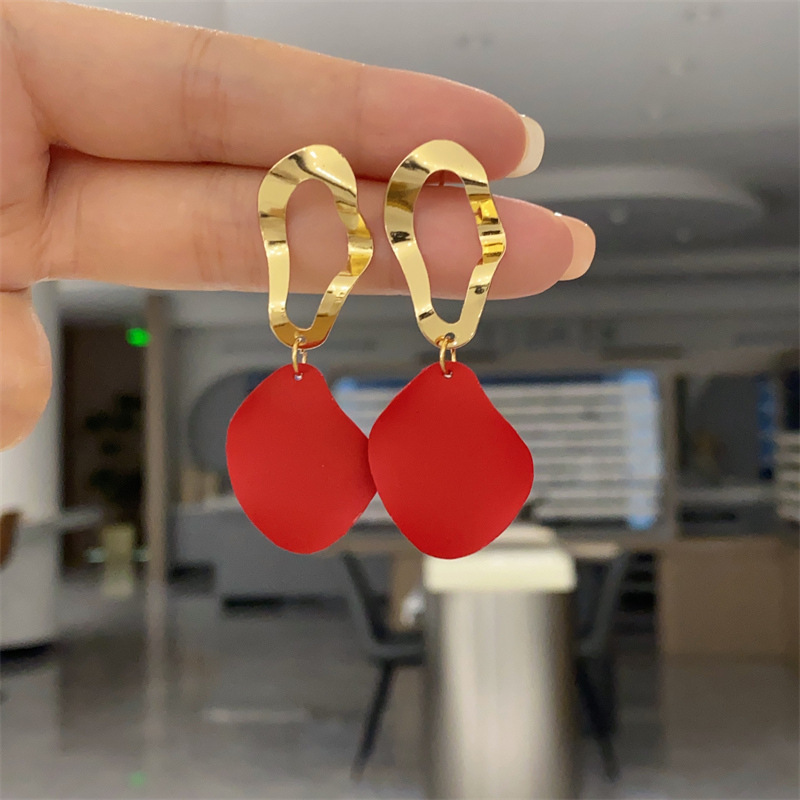 Title 2, Geometric Paint Irregular Metal Alloy Earrings,...