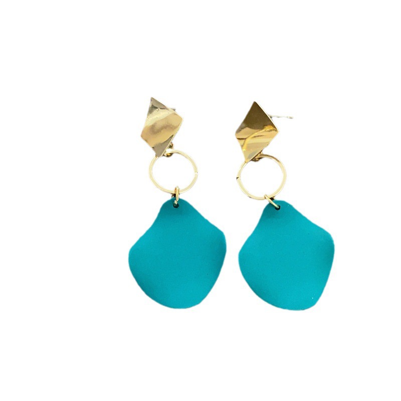 Title 4, Geometric Paint Irregular Metal Alloy Earrings,...