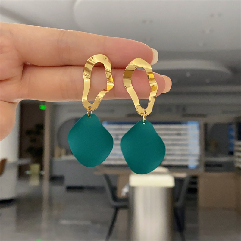 Title 6, Geometric Paint Irregular Metal Alloy Earrings,...