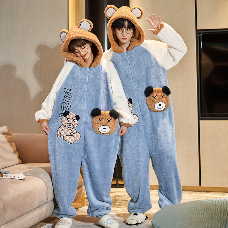 Title 3, Couple Pajamas Female Coral Animal Pajamas Men ...