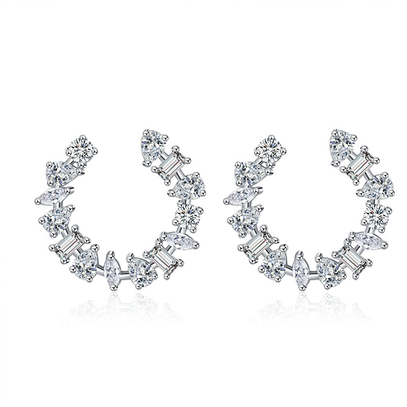 Title 2, Simple Fashion S925 Silver Shaped Earrings