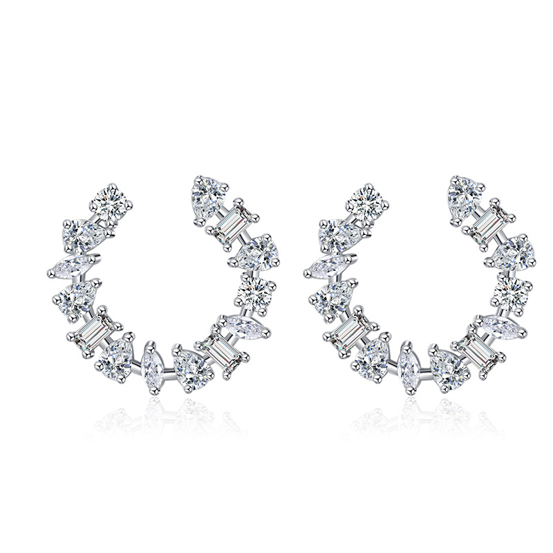 Title 6, Simple Fashion S925 Silver Shaped Earrings