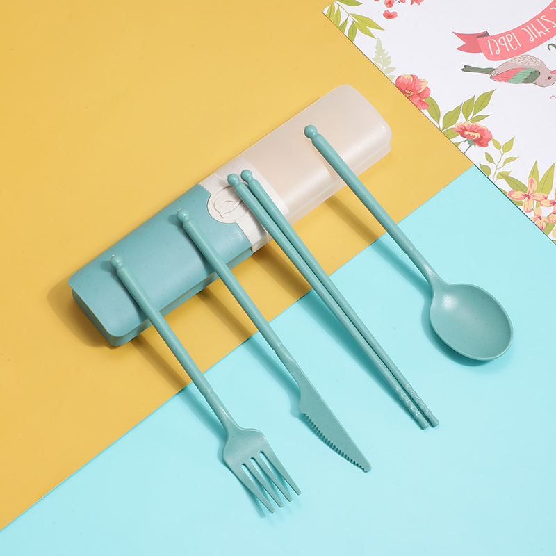 Title 3, Wheat Straw Tableware Suit Knife, Fork And Spoo...