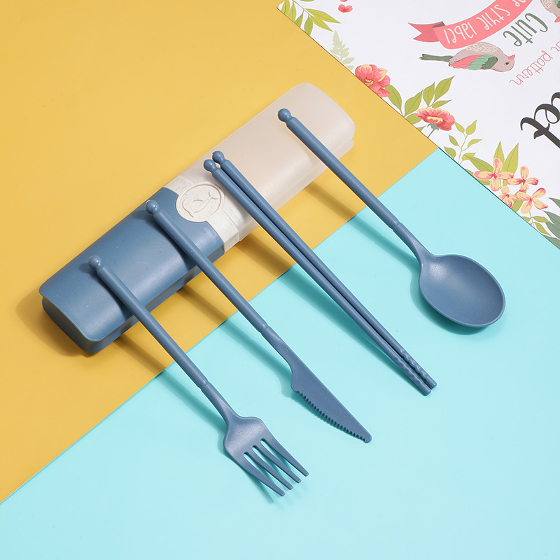 Title 4, Wheat Straw Tableware Suit Knife, Fork And Spoo...