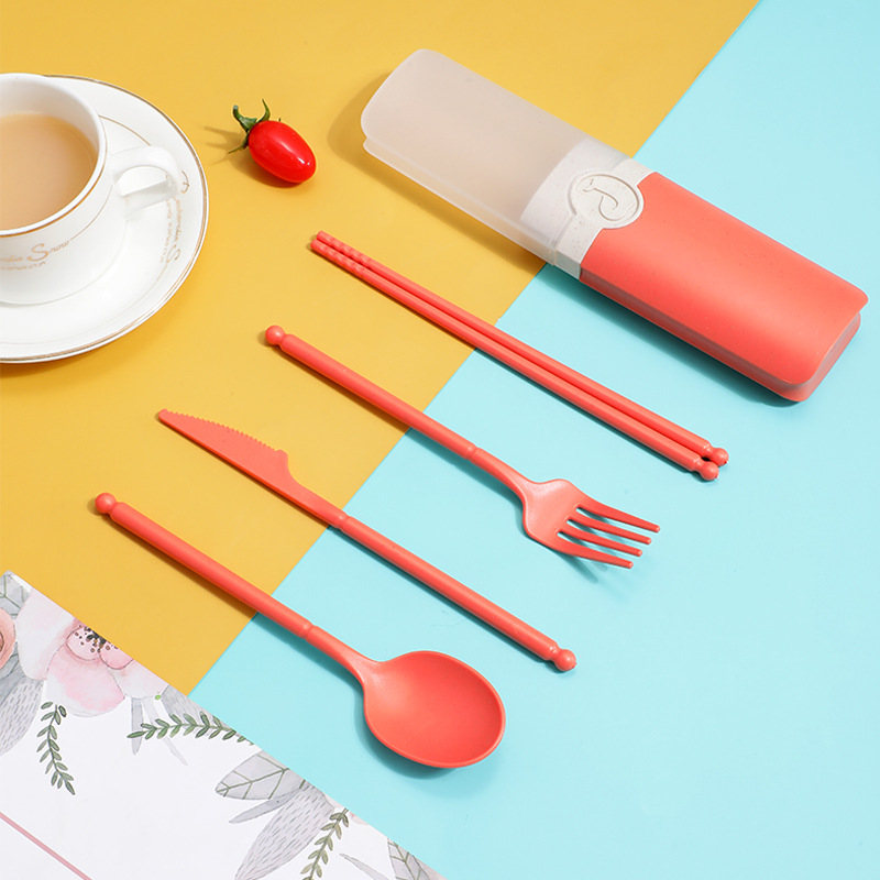 Title 5, Wheat Straw Tableware Suit Knife, Fork And Spoo...