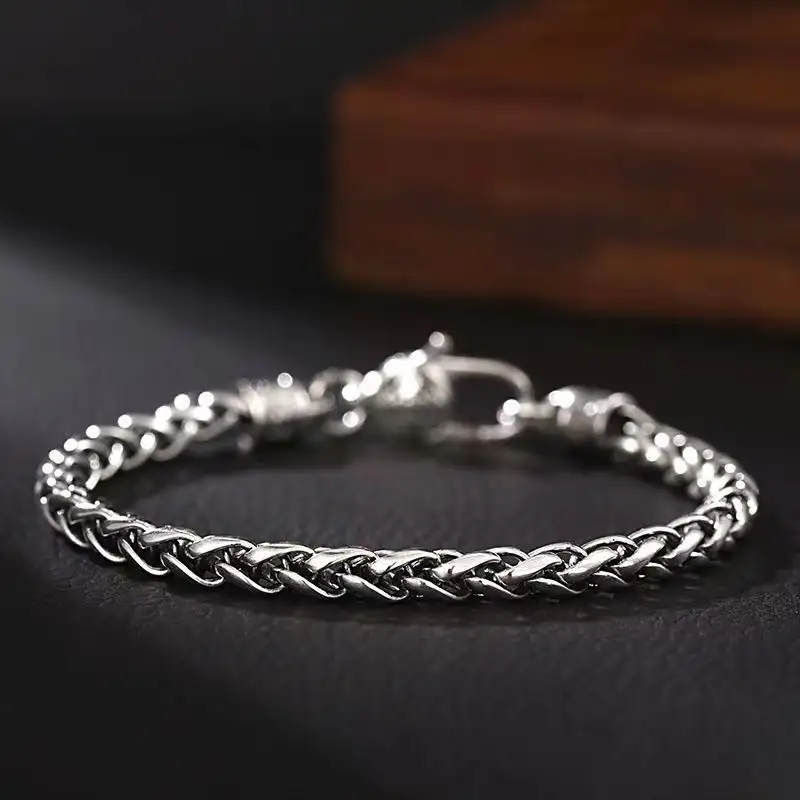 Woven Personality Simple Men's Six Words Mantra Vintage Bracelet