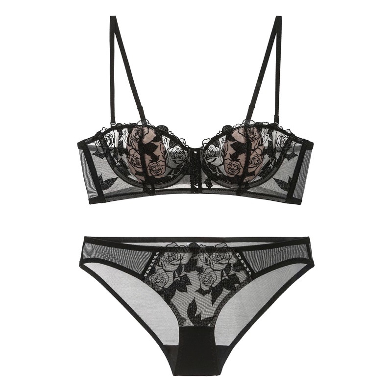 Title 5, French Lace Flower Embroidered Underwear Soft S...