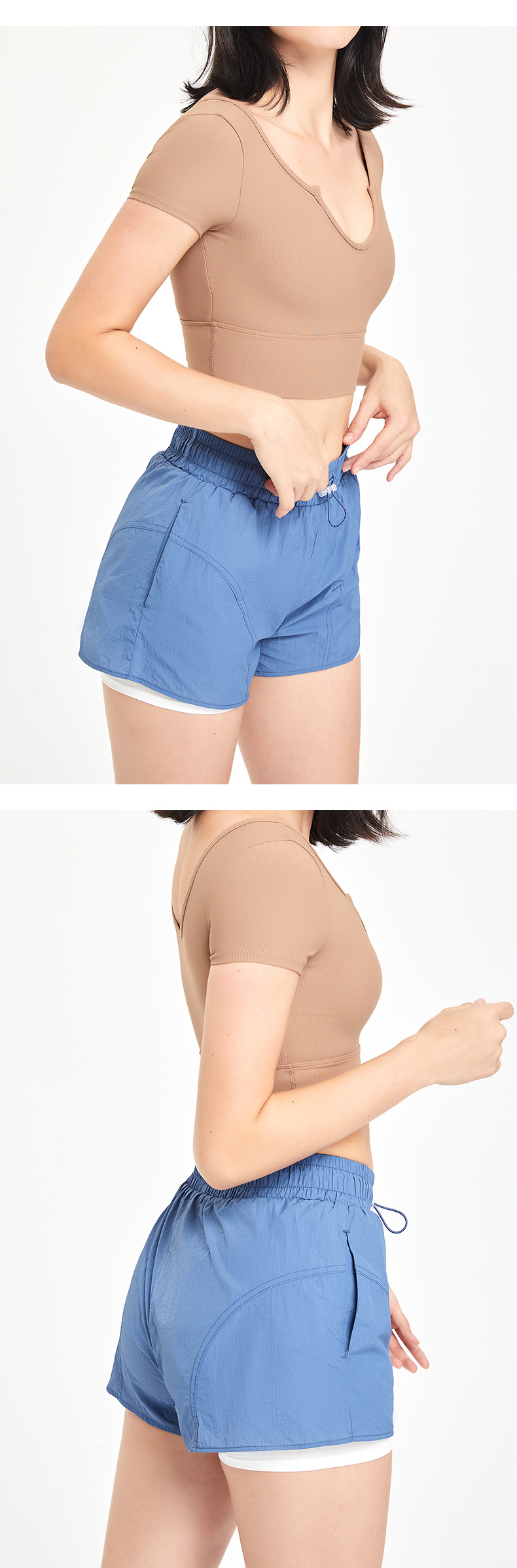 Title 5, Fake tweedelige sportshorts Hoge taille met tre...