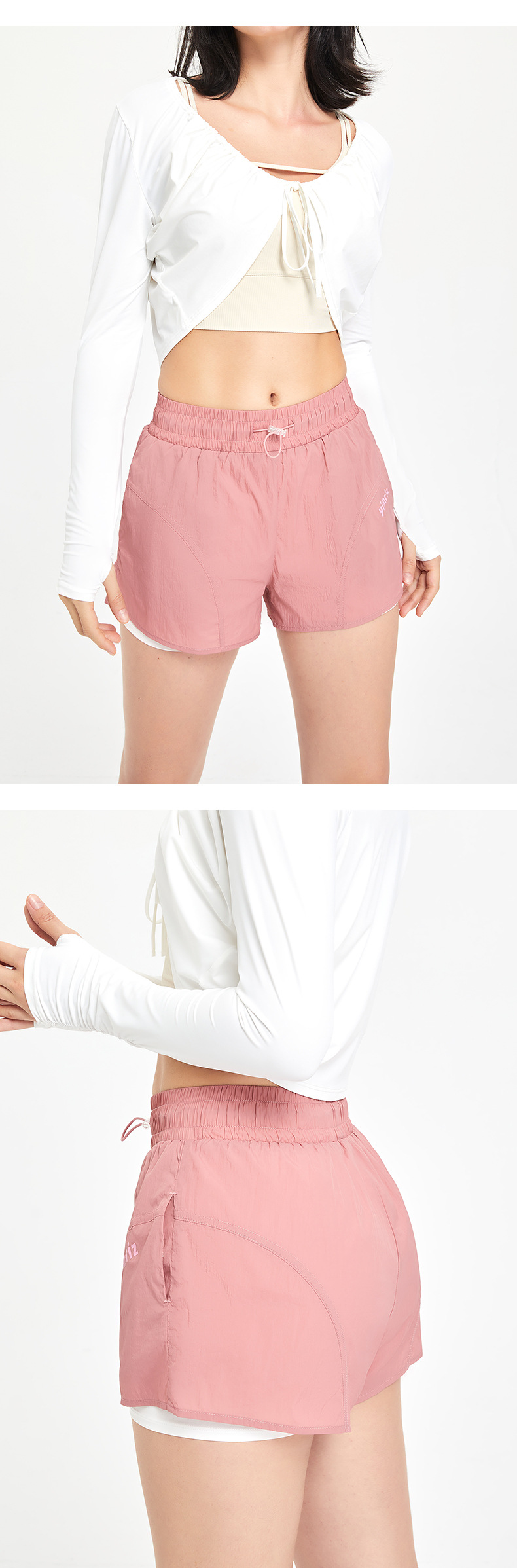 Title 6, Fake tweedelige sportshorts Hoge taille met tre...