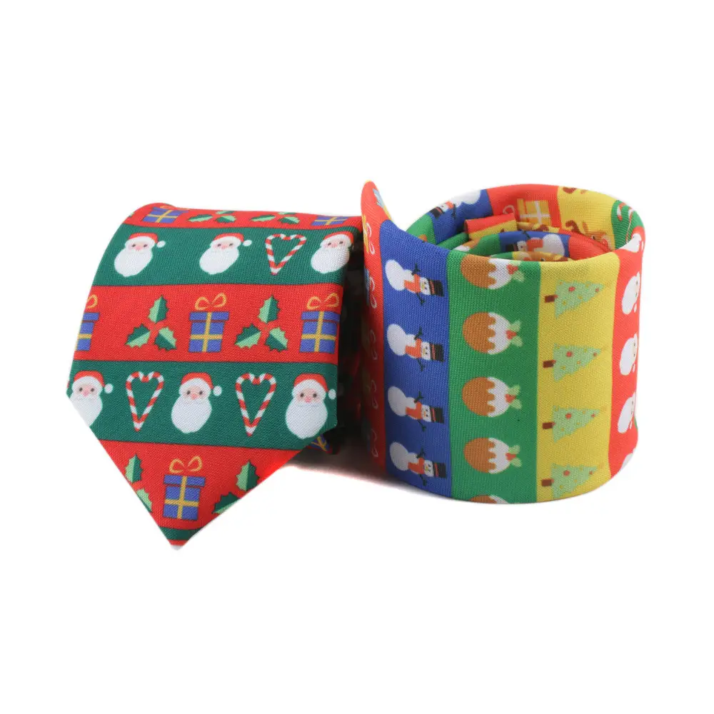 Santa Claus Style Sika Deer Christmas Tree Tie