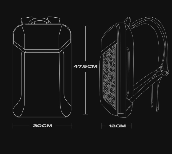 BANGE Series backpack back panel