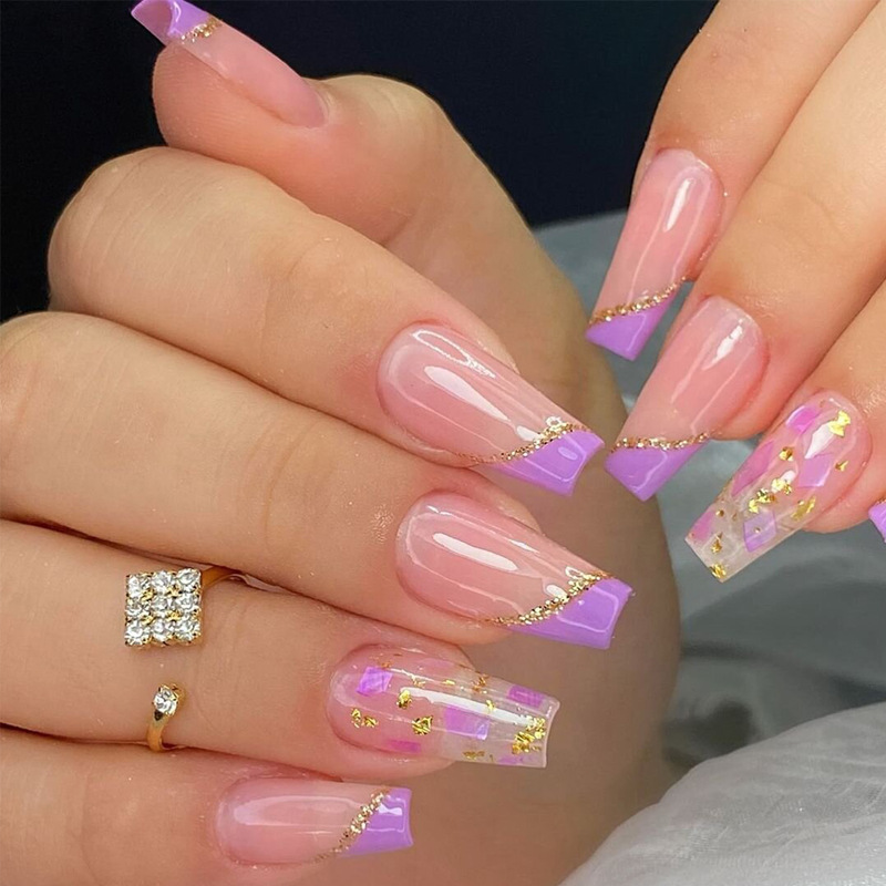 Women's Long Rhinestone Nail Stickers - Image 48