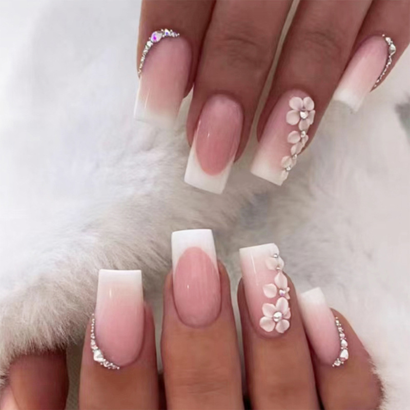 Women's Long Rhinestone Nail Stickers - Image 2