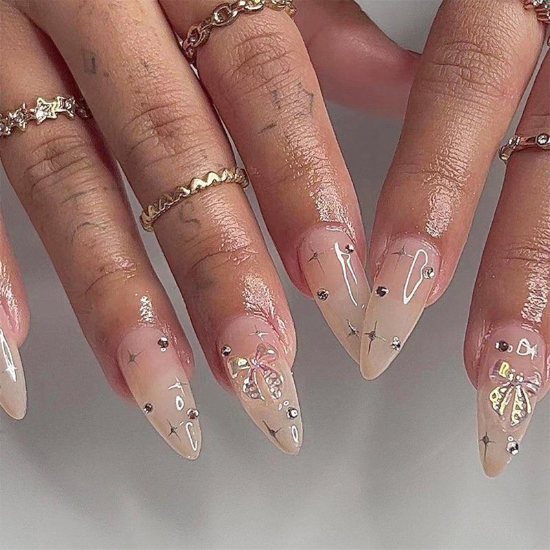 Women's Long Rhinestone Nail Stickers - Image 5