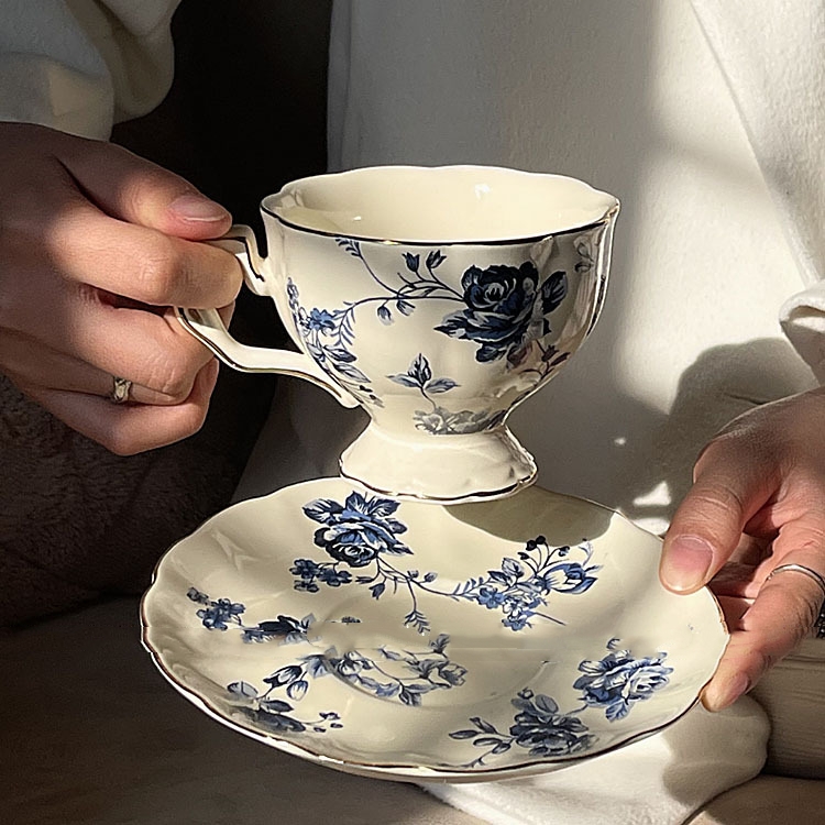 Title 3, Vintage Blue And White Porcelain Ceramic Cup