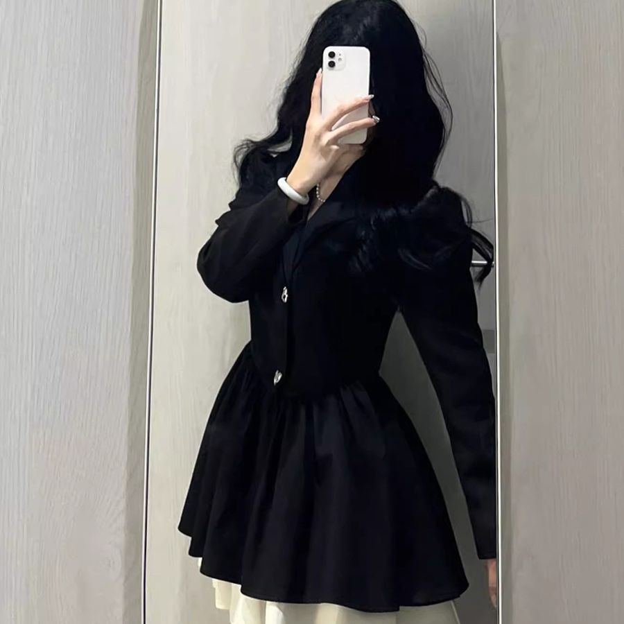Women's Black Long Sleeve Dress