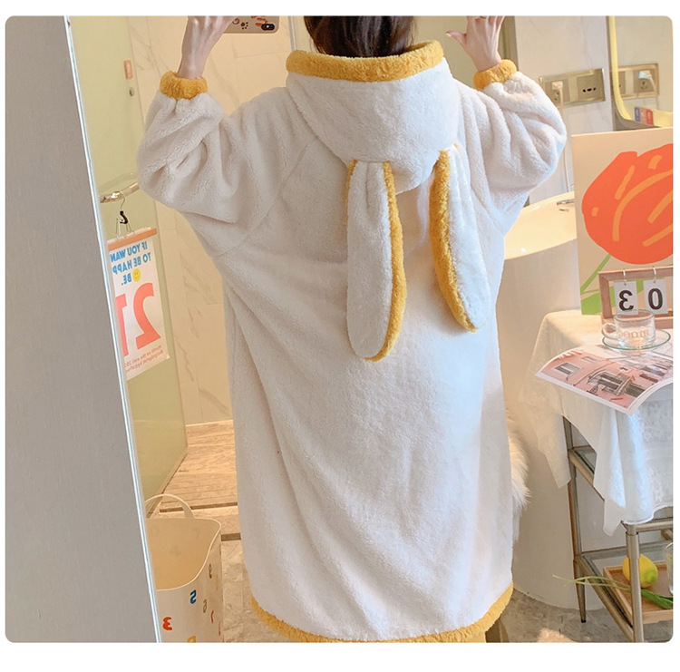 Title 15, Plush Flannel Cartoon Cute Hooded Homewear