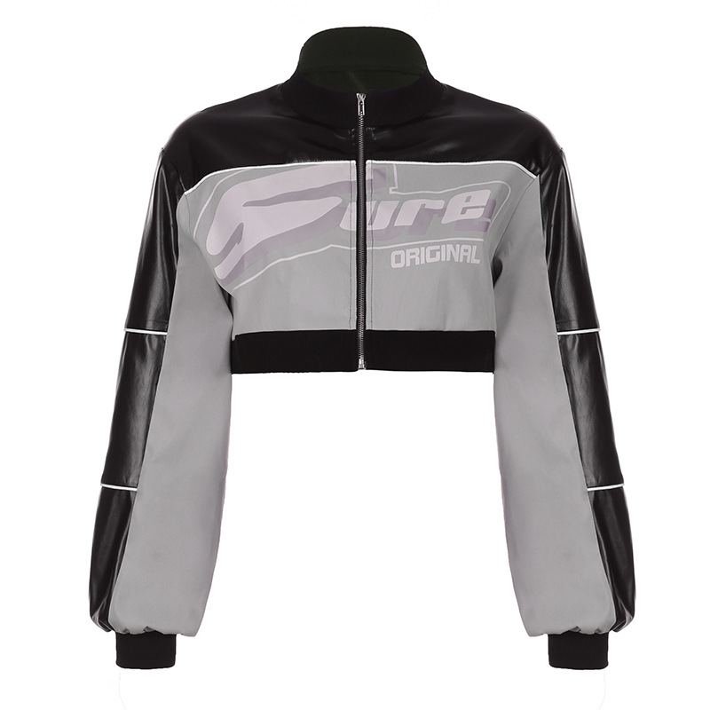 Title 6, Cappotto corto in pelle da motociclista casual ...