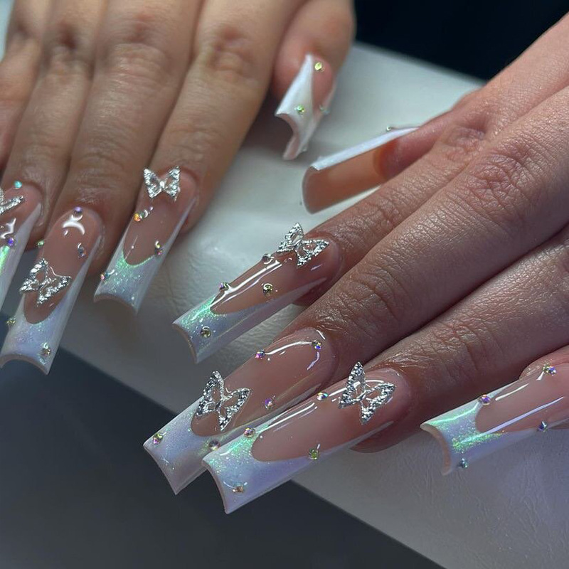 Title 4, Adhesivos de uñas largos con brillantes para mu...