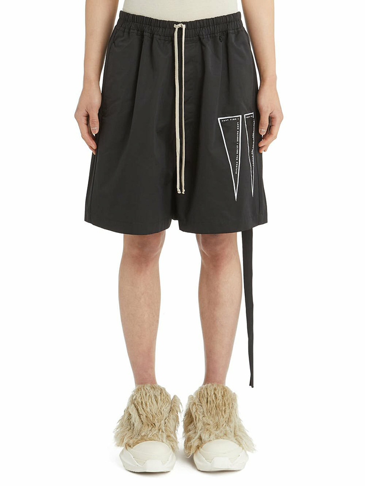 Black Ribbon Patch Wide Leg Skinny Skateboard Casual Loose Shorts