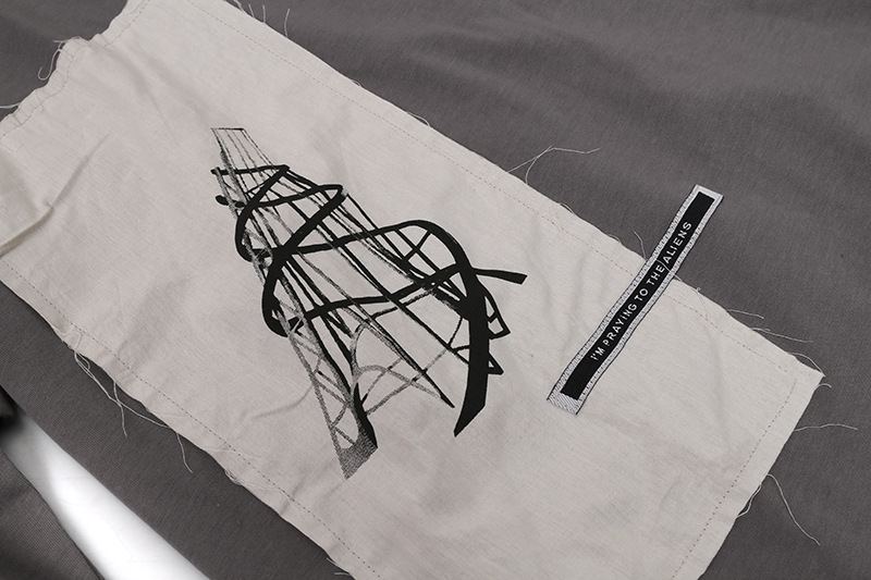 Dark Patch Slogan Two-piece Set Double-layer Hoodie