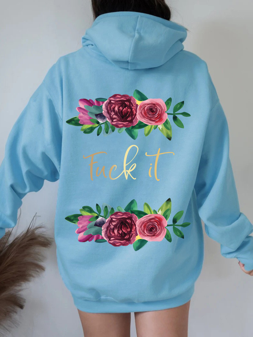 Title 5, Damen Fleece Hoodie mit Buchstaben- und Slogan-...