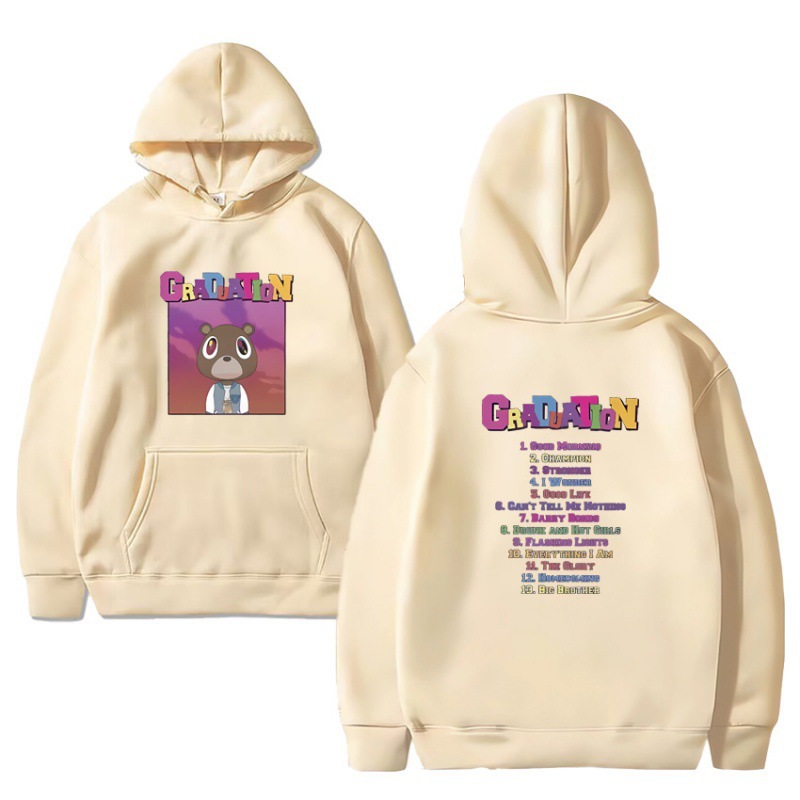 Popular Bear Letter Print Casual Hoodie Sweater