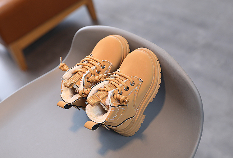 Baby Soft Bottom Short Boots High-top With Velvet Thickening Thermal Cotton Shoes — foto 2