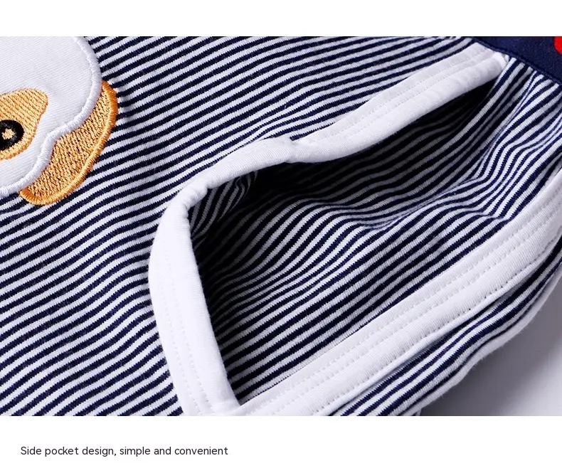 Striped Embroidered Puppy Cute Loose Boxers