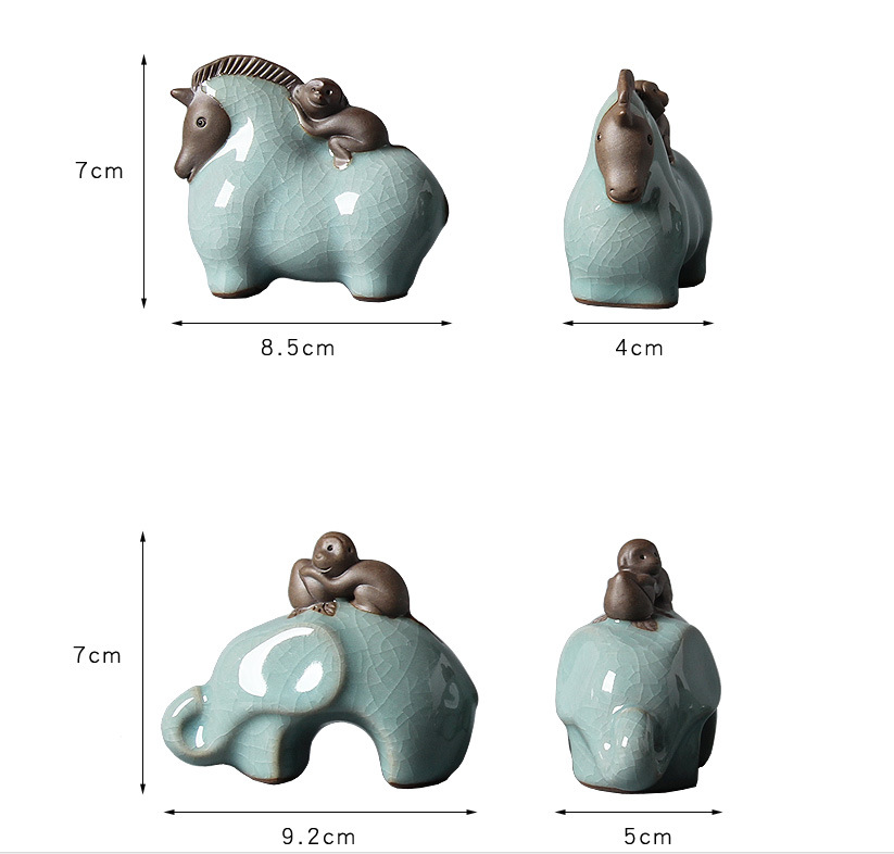 Title 1, Ge Kiln Celadon Tea Ornaments Horse Ornament Ce...