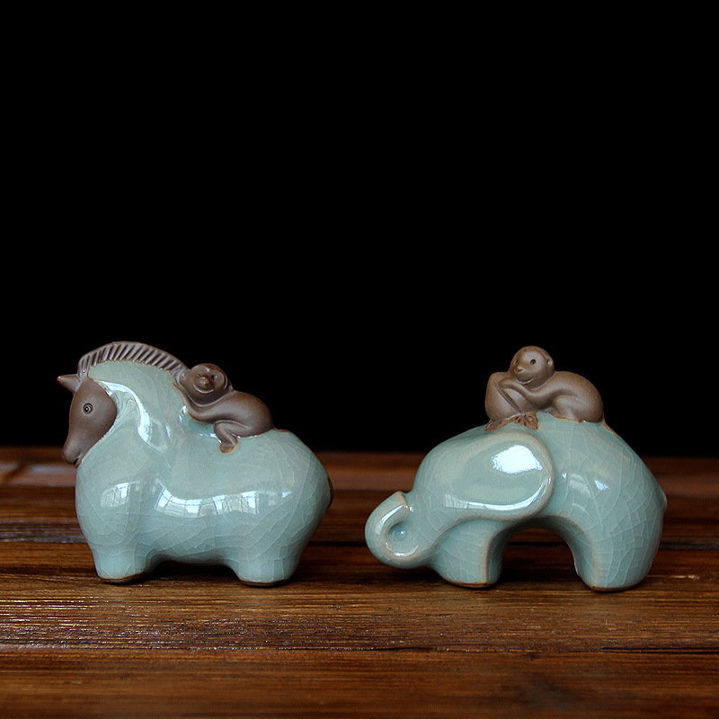 Title 6, Ge Kiln Celadon Tea Ornaments Horse Ornament Ce...