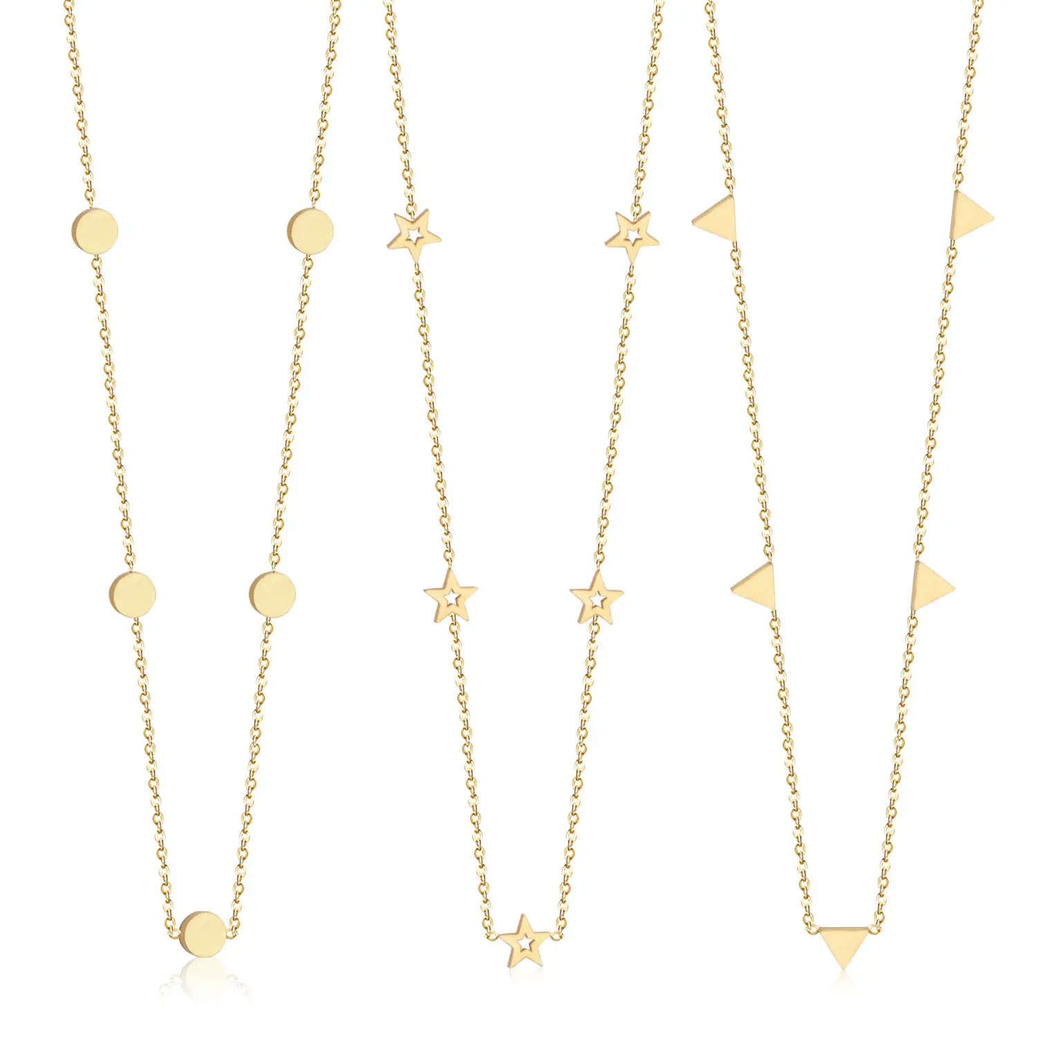 Sweet Stainless Steel XINGX Geometric Dot Pendant Necklace
