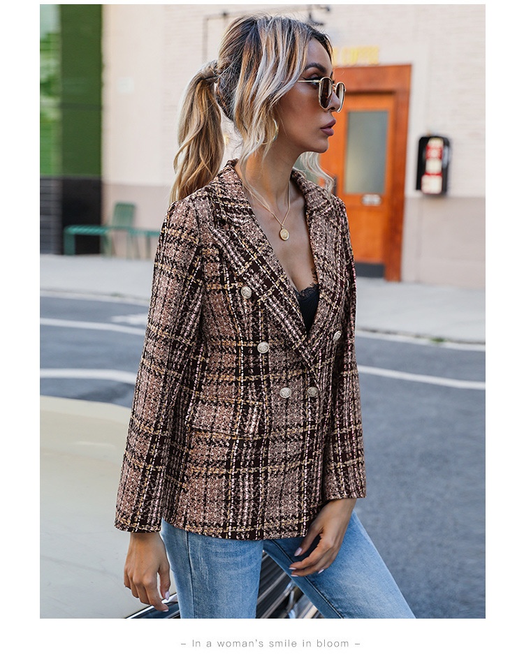 Women's Clothing Fashion Long Sleeve Double-breasted Printed Small Coat