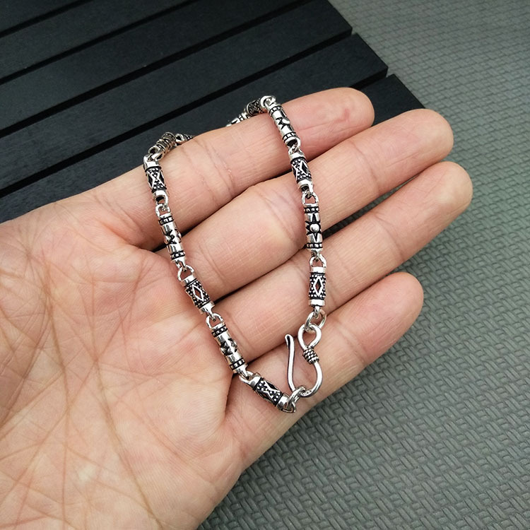 Sterling Silver Finished SUNFLOWER Prismatic Thai Silver Bracelet Ethnic Style