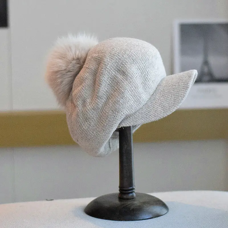 Soft Knitted Wool Ball Beret Retro Korean Type Hat
